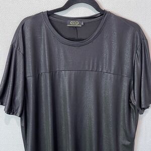 Gold Leaf Men's Black Snakeskin Texture Short Sleeve‎ T-Shirt Size Large